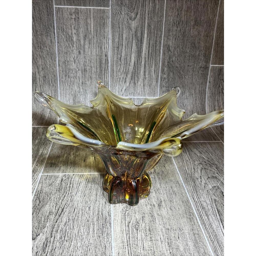 Beautiful Brown Green 12” Starfish Bowl